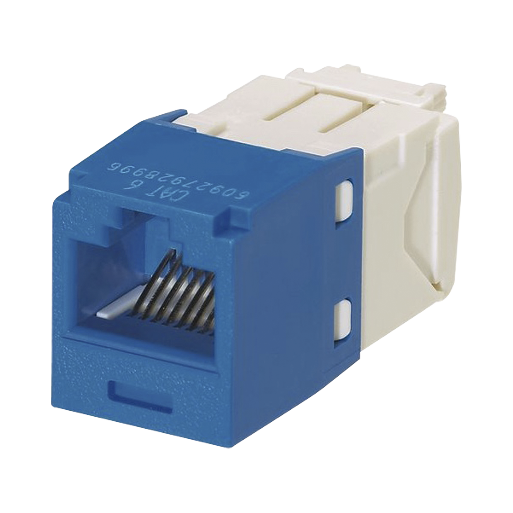 Conector Jack RJ45 Estilo TG, Mini-Com, Categoría 6, de 8 posiciones y 8 cables, Color Azul Conector Jack RJ45 Estilo TG, Mini-Com, Categoría 6, de 8 posiciones y 8 cables, Color Azul
